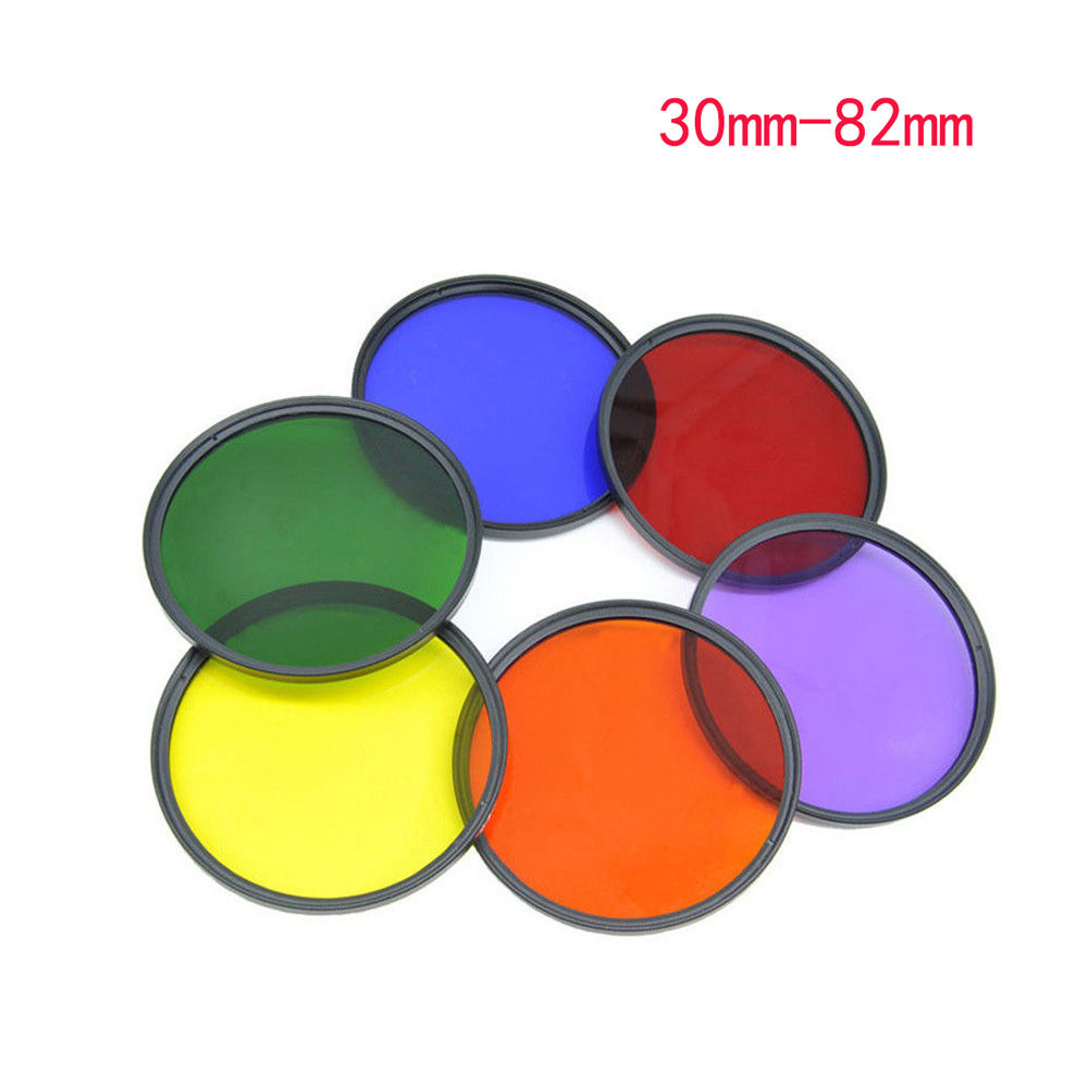 Photography Yellow Filter - 37/40.5/43/46/49/52/55/58/62/67/72/77/82มม.สีแดงสีส้มสีเหลืองสีเขียวสีฟ้าสีม่วง Filter สำหรับเลนส์กล้อง DSLR SLR