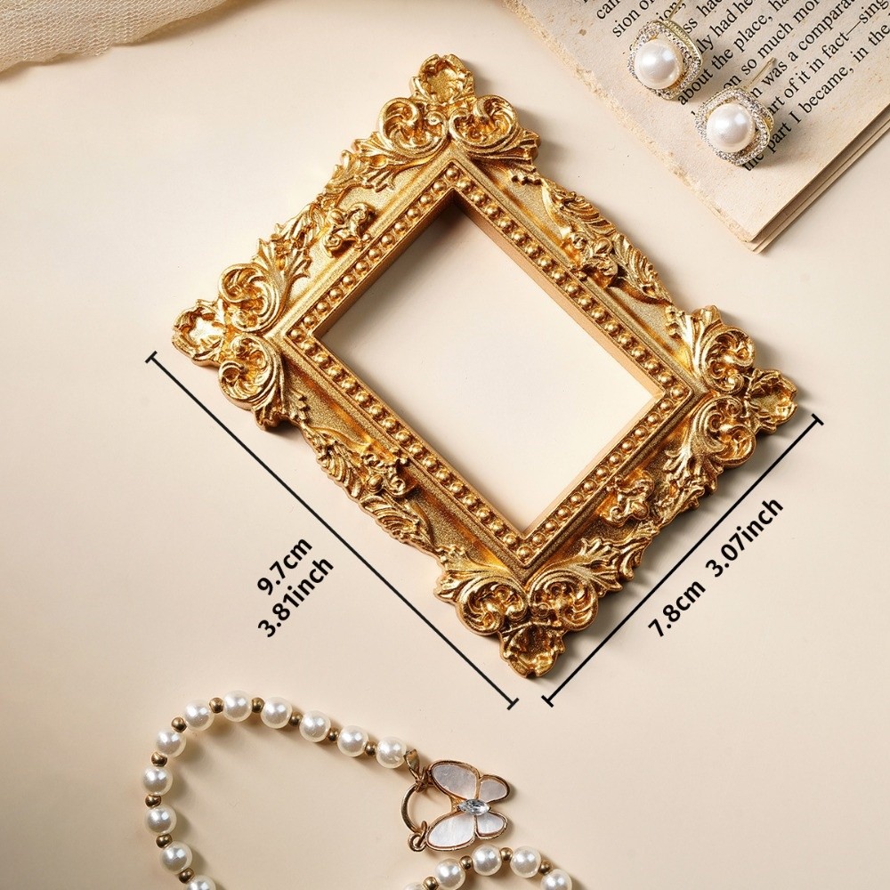 Photography Of Memories - กรอบรูปวินเทจสีทอง DIY กล่องใส่ของที่ระลึก 3 มิติ กรอบรูปขนาดเล็ก