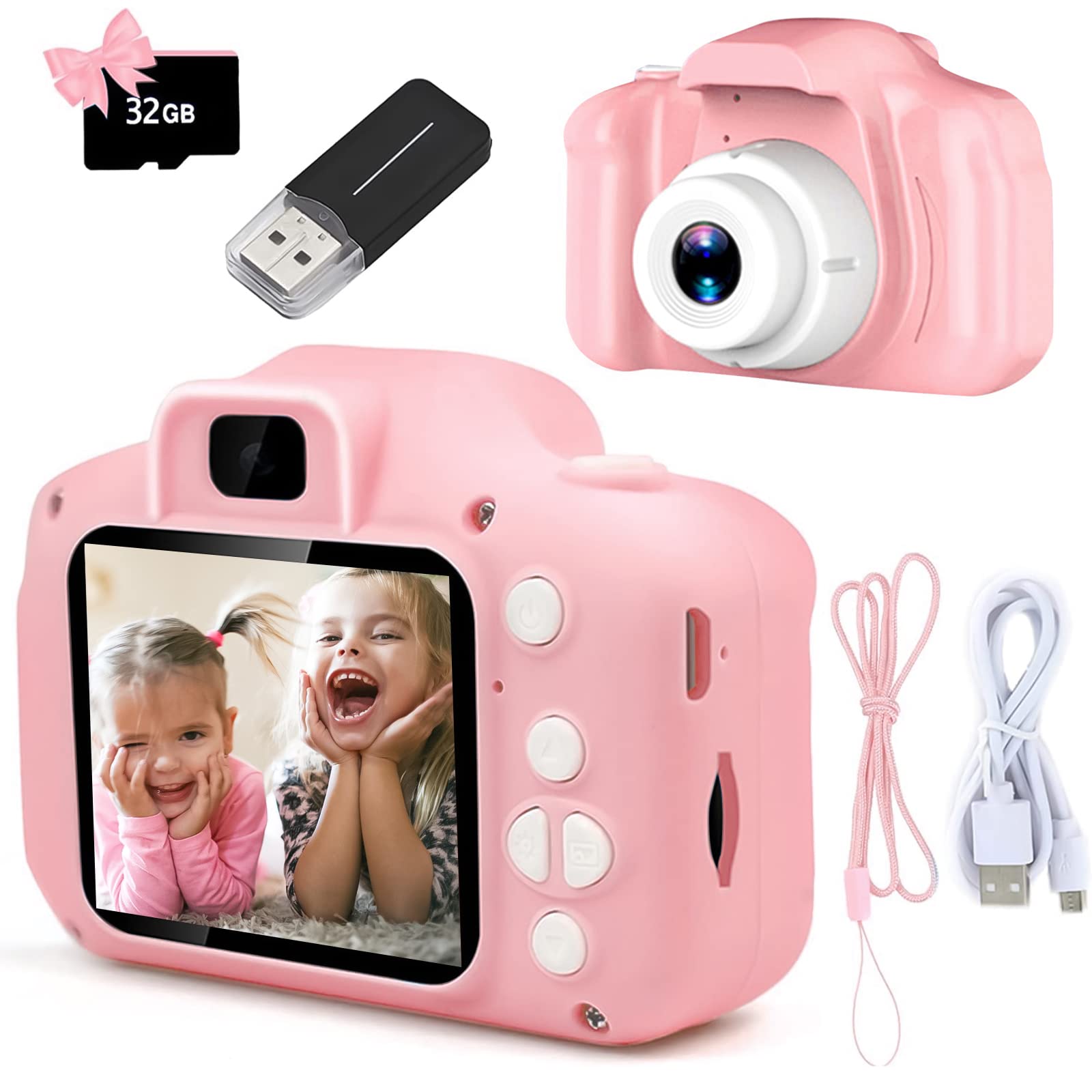 Photography Of Memories - กล้องของเล่นเด็ก มินิ HD กล้องวิดีโอเซลฟี่ดิจิตอลแบบพกพา สำหรับถ่ายภาพกลางแจ้ง ของเล่นเสริมพัฒนาการสำหรับเด็ก