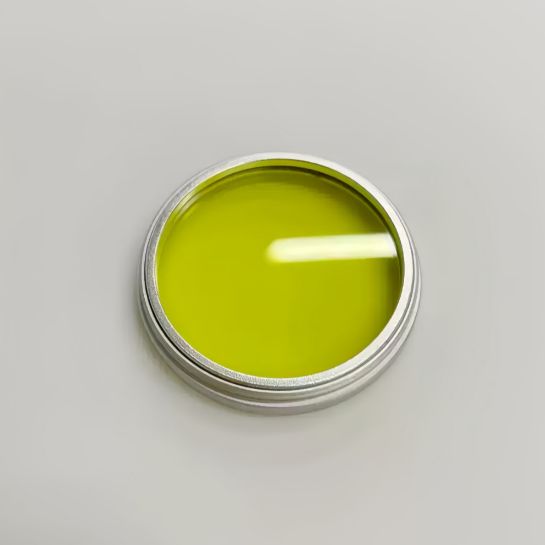 Photography Yellow Filter - กระจกออปติคอลใสพิเศษ 39 มม. ฟิลเตอร์สีเหลือง กรอบทองแดงสีเงิน ป้องกันรอยขีดข่วน
